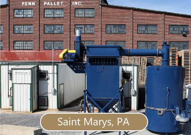 Penn Pallet building with biomass furnace and heat treater